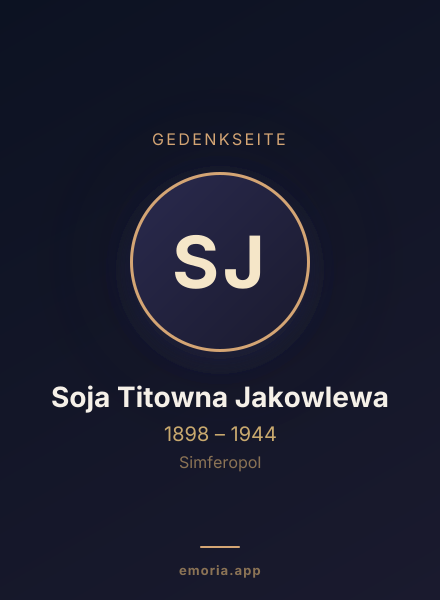 Gedenkportrait von Soja Titowna Jakowlewa