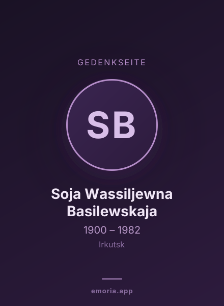 Gedenkportrait von Soja Wassiljewna Basilewskaja