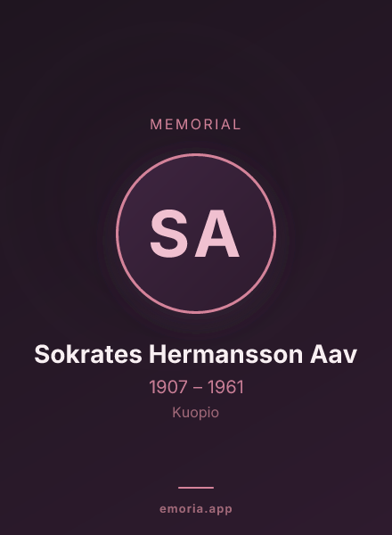 Memorial portrait of Sokrates Hermansson Aav
