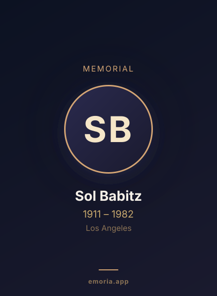 Memorial portrait of Sol Babitz