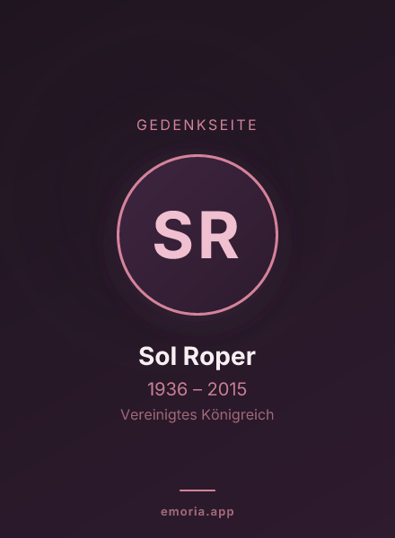Gedenkportrait von Sol Roper