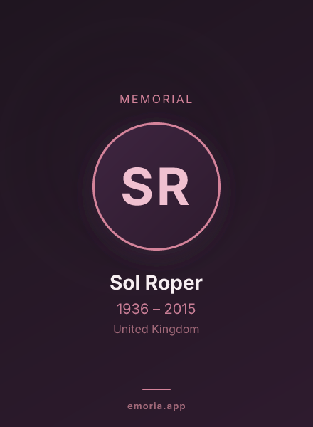 Memorial portrait of Sol Roper