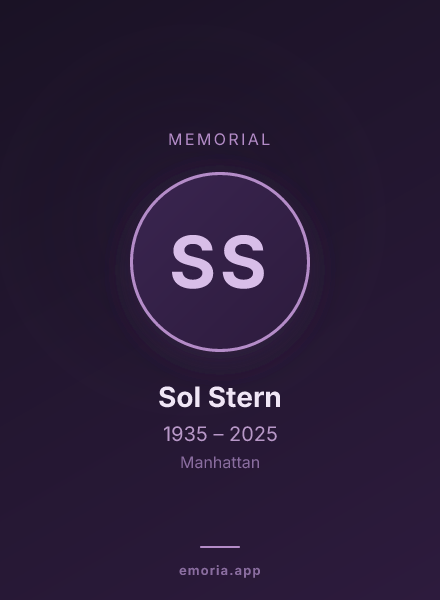 Memorial portrait of Sol Stern