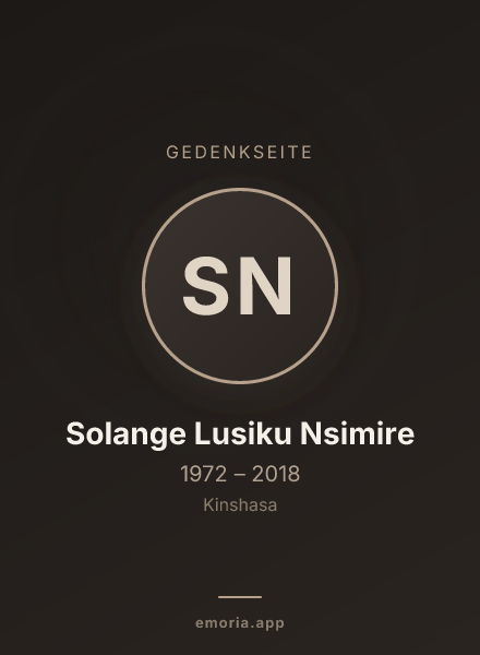 Gedenkportrait von Solange Lusiku Nsimire