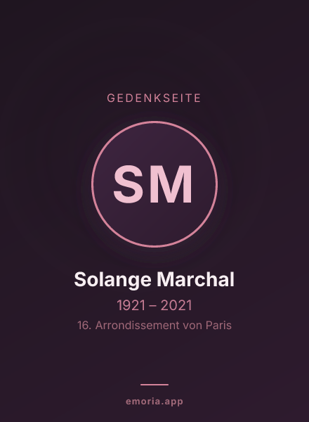 Gedenkportrait von Solange Marchal