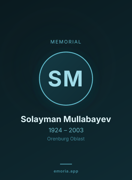 Memorial portrait of Solayman Mullabayev