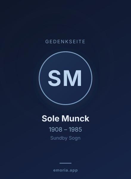 Gedenkportrait von Sole Munck