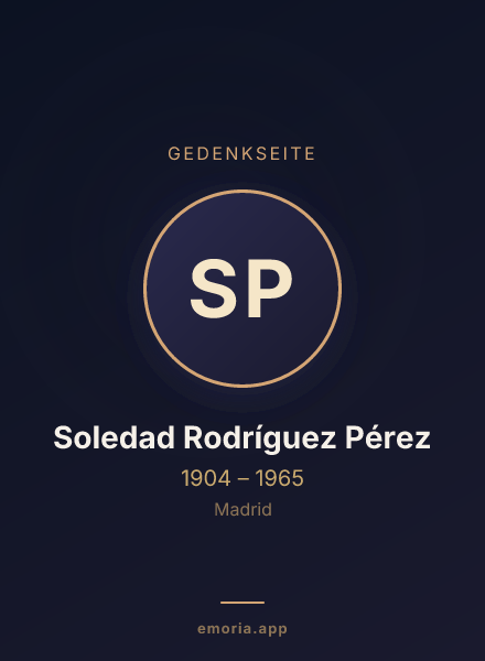 Gedenkportrait von Soledad Rodríguez Pérez