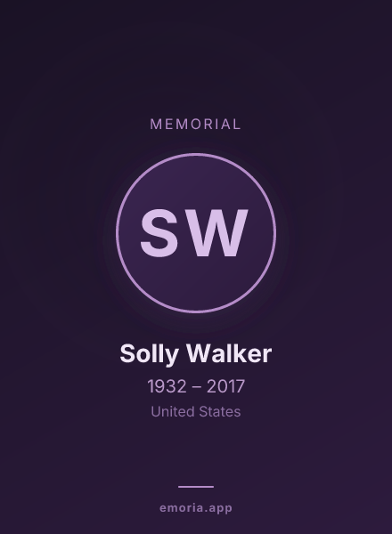 Memorial portrait of Solly Walker
