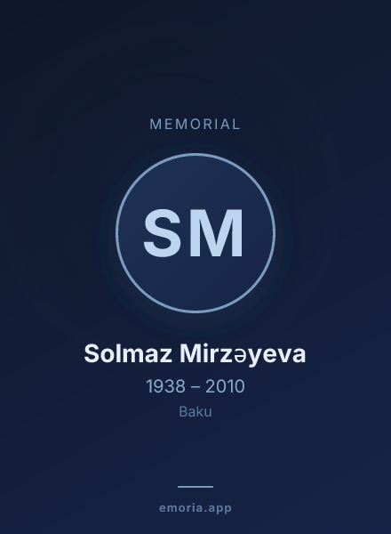 Memorial portrait of Solmaz Mirzəyeva