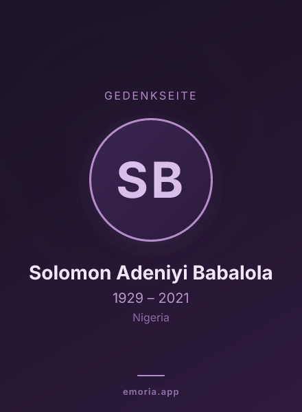 Gedenkportrait von Solomon Adeniyi Babalola