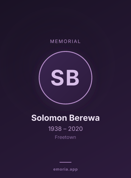 Memorial portrait of Solomon Berewa