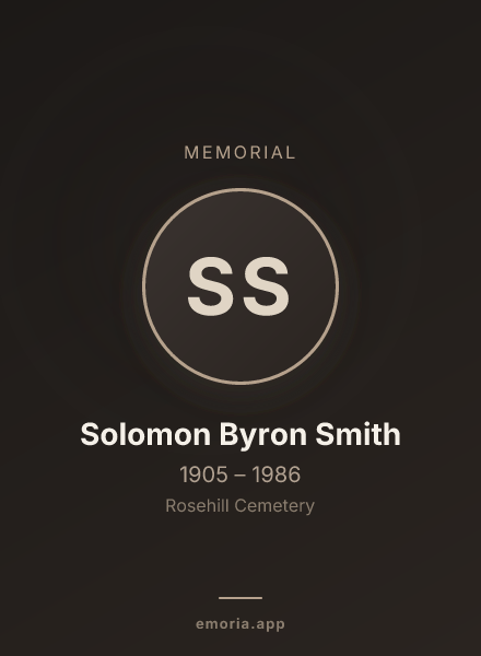 Memorial portrait of Solomon Byron Smith