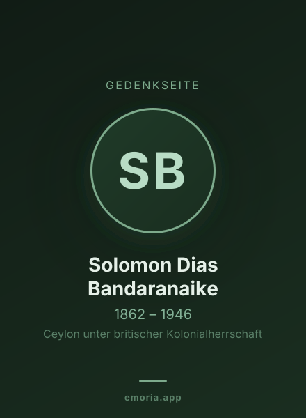 Gedenkportrait von Solomon Dias Bandaranaike
