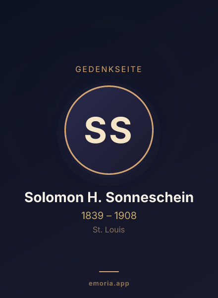 Gedenkportrait von Solomon H. Sonneschein