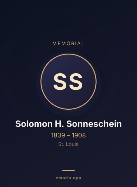 Memorial portrait of Solomon H. Sonneschein