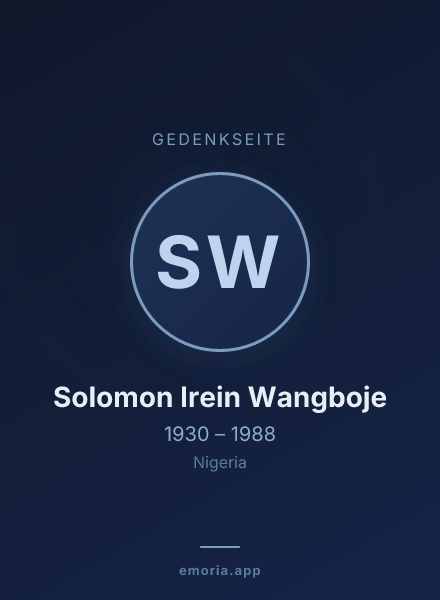 Gedenkportrait von Solomon Irein Wangboje