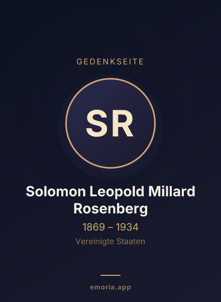 Gedenkportrait von Solomon Leopold Millard Rosenberg