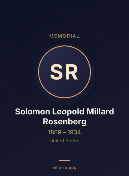 Memorial portrait of Solomon Leopold Millard Rosenberg