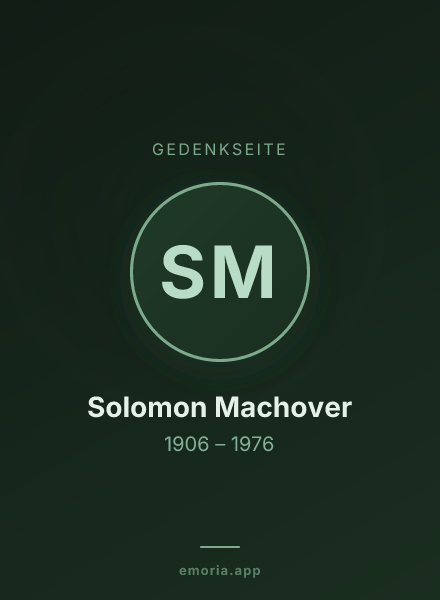Gedenkportrait von Solomon Machover