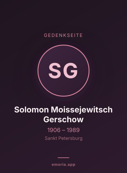 Gedenkportrait von Solomon Moissejewitsch Gerschow