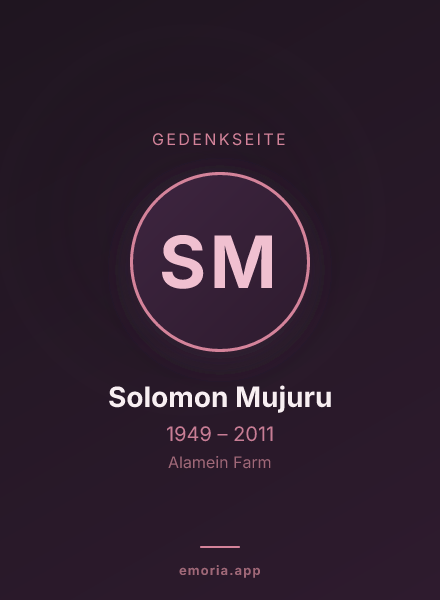 Gedenkportrait von Solomon Mujuru