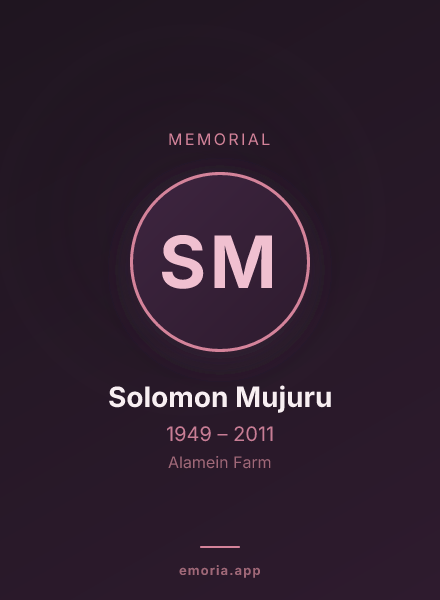 Memorial portrait of Solomon Mujuru