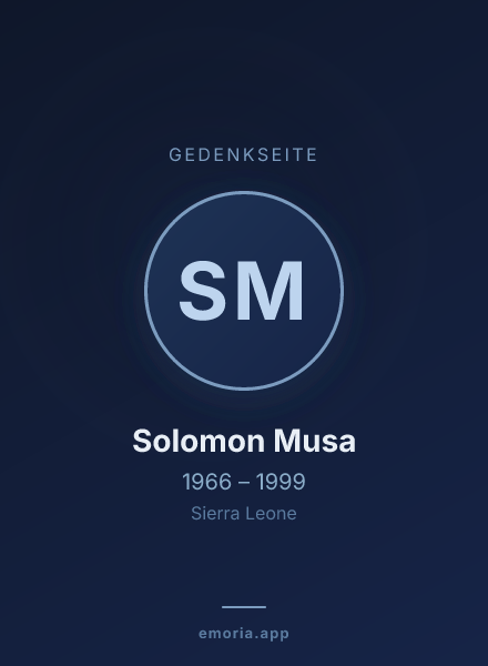 Gedenkportrait von Solomon Musa