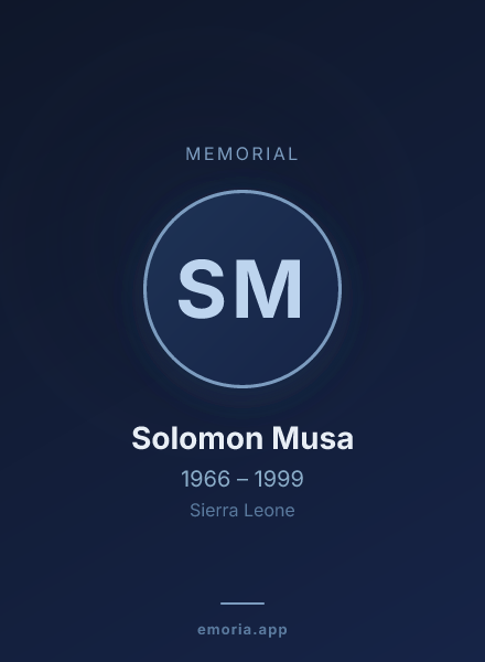 Memorial portrait of Solomon Musa