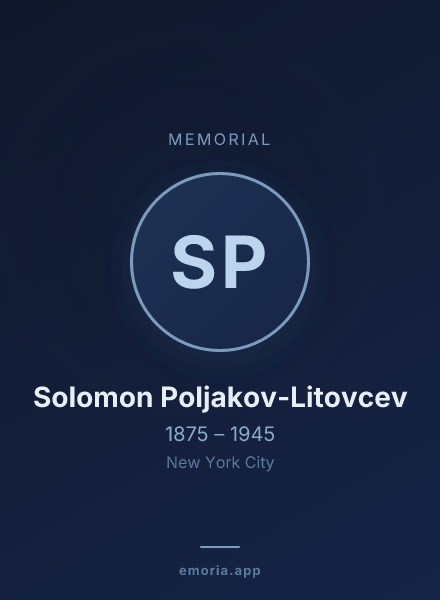 Memorial portrait of Solomon Poljakov-Litovcev