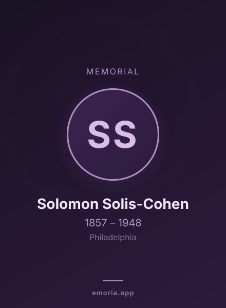Memorial portrait of Solomon Solis-Cohen