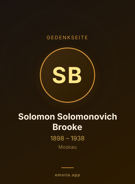 Gedenkportrait von Solomon Solomonovich Brooke
