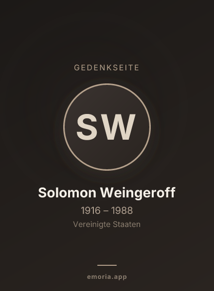 Gedenkportrait von Solomon Weingeroff