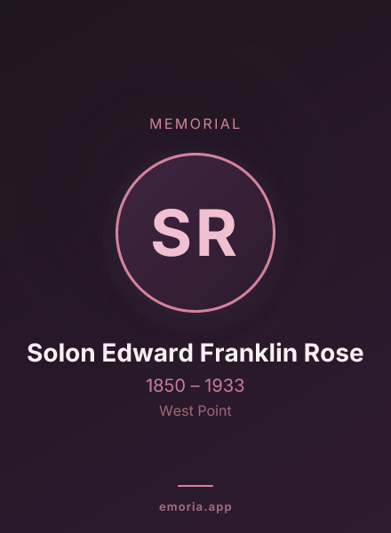 Memorial portrait of Solon Edward Franklin Rose