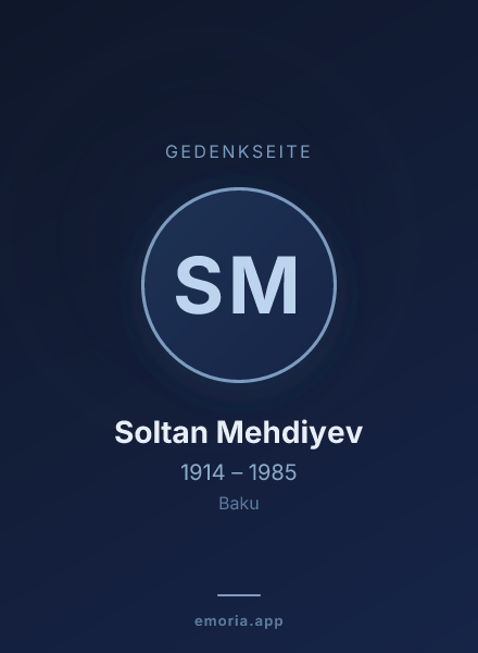 Gedenkportrait von Soltan Mehdiyev