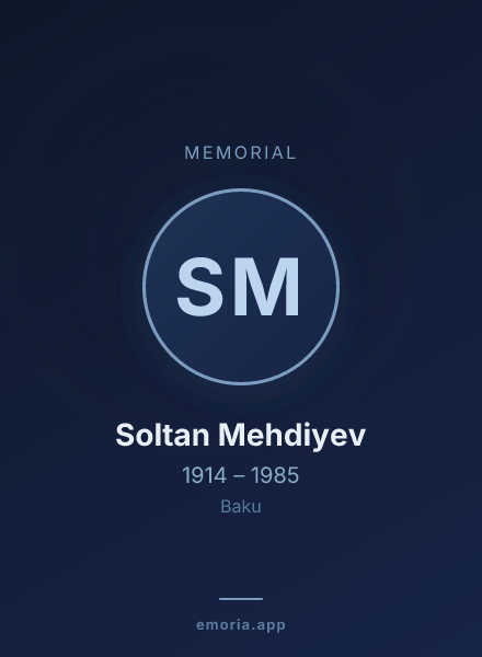 Memorial portrait of Soltan Mehdiyev
