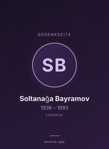 Gedenkportrait von Soltanağa Bayramov