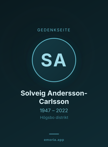 Gedenkportrait von Solveig Andersson-Carlsson