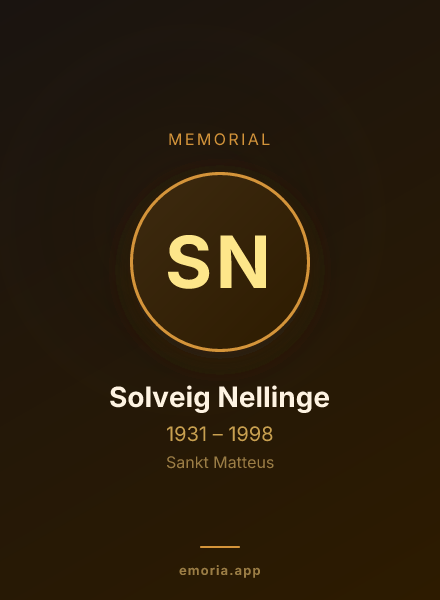 Memorial portrait of Solveig Nellinge