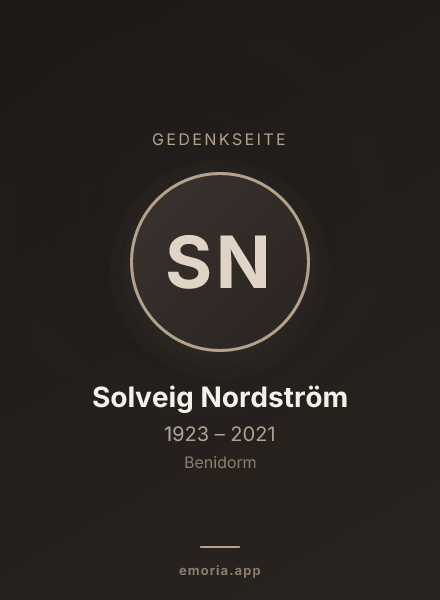 Gedenkportrait von Solveig Nordström