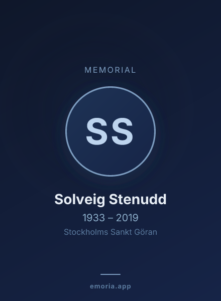 Memorial portrait of Solveig Stenudd