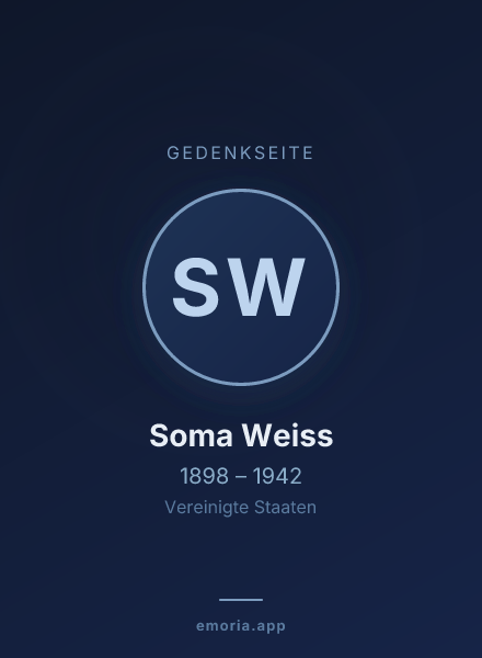 Gedenkportrait von Soma Weiss
