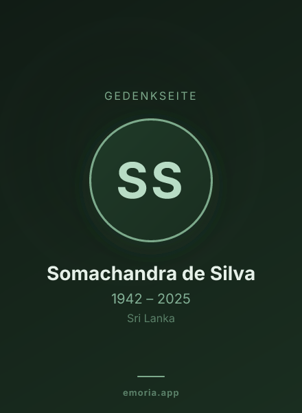 Gedenkportrait von Somachandra de Silva