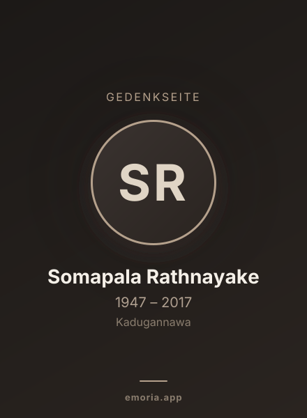 Gedenkportrait von Somapala Rathnayake