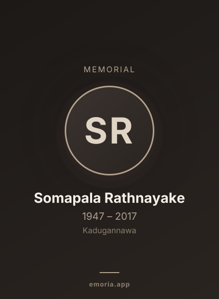 Memorial portrait of Somapala Rathnayake