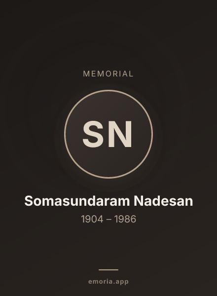 Memorial portrait of Somasundaram Nadesan