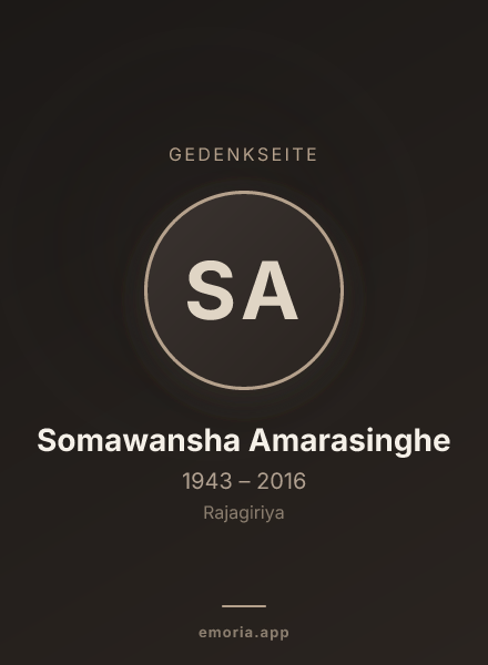 Gedenkportrait von Somawansha Amarasinghe