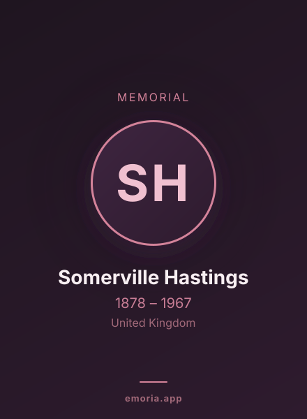 Memorial portrait of Somerville Hastings