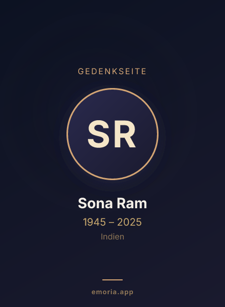 Gedenkportrait von Sona Ram