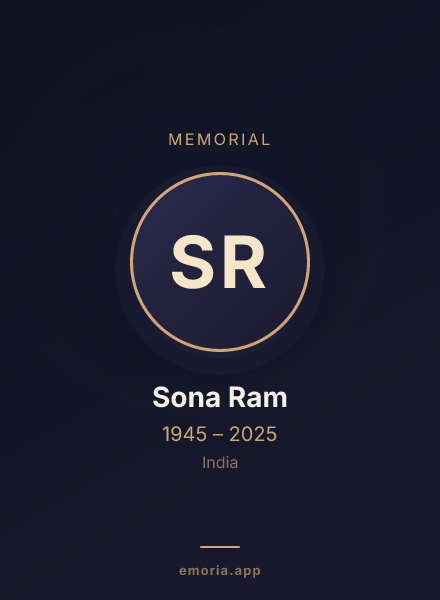 Memorial portrait of Sona Ram